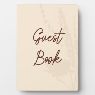 Rustic Wedding Table Card Guest Book Wheat Detail Plaque