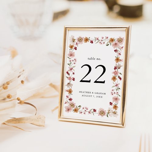 Rustic Wedding Table Number