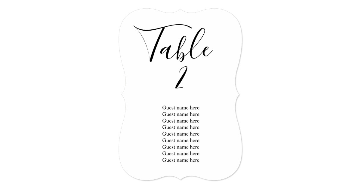 rustic wedding table number card with guest names zazzlecom