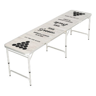Rustic Wedding Team Bride Groom Newlywed Couple Beer Pong Table