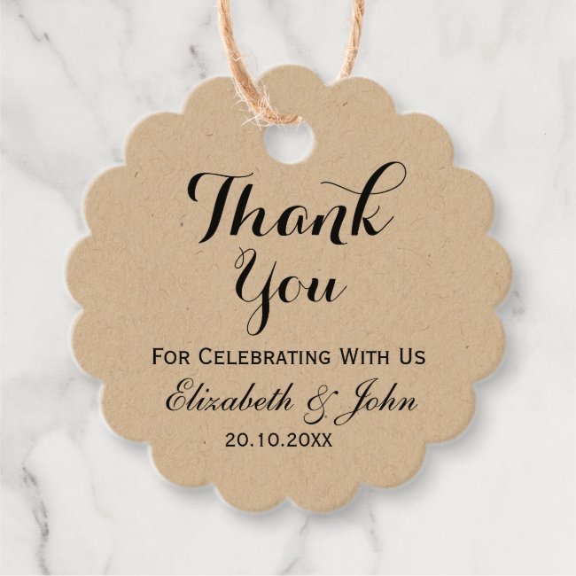 Rustic Wedding Thank You Favor Tags