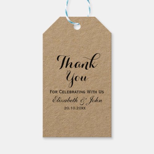 Rustic Wedding Thank You Gift Tags