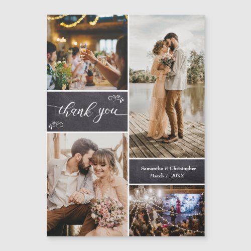 Rustic Wedding Thank you Photo Collage Vertical