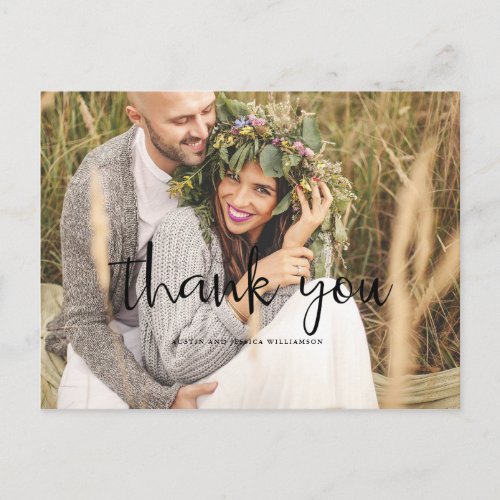 Rustic Wedding Thank You Post Card