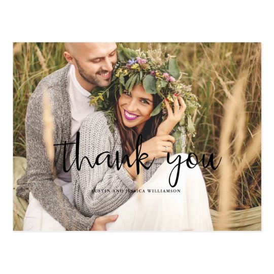 Rustic Wedding Thank You Post Card