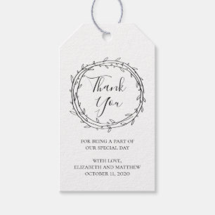 Rustic wedding thank you. Simple botanical country Gift Tags