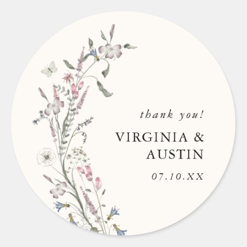 Rustic Wedding Thank You Sticker