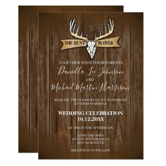 Rustic Wedding The Hunt Is Over Invitation