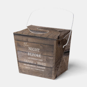 Rustic Wedding the Night Before Rehearsal Dinner Favor Boxes