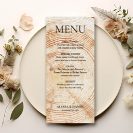 Rustic Wedding Tree Wood bark Grain  Menu