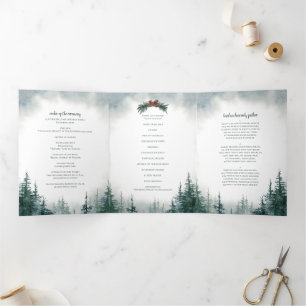 Rustic Wedding Trifold Letter Fold Program