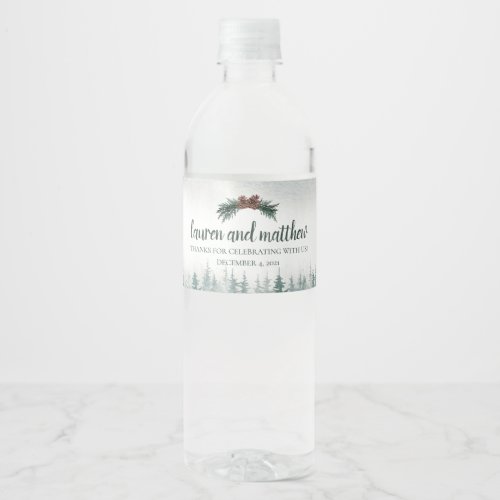 Rustic Wedding Water Bottle Beverage Label