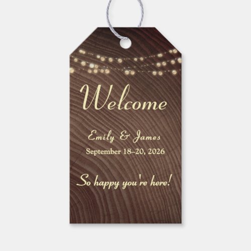 Rustic Wedding Welcome Bag Tag