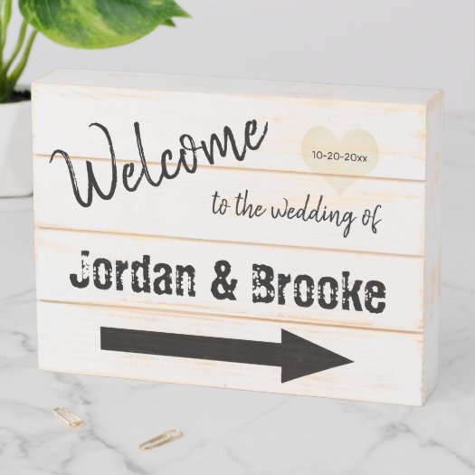 Rustic Wedding Welcome - Farmhouse Style Wooden Box Sign