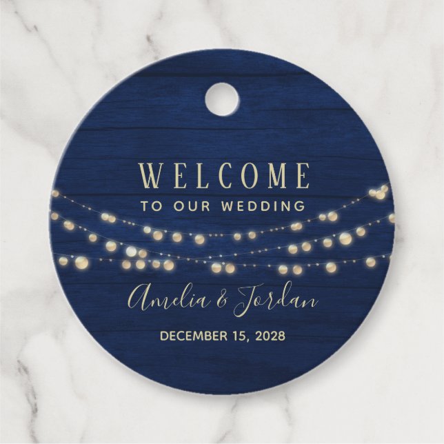 Rustic Wedding Welcome Favor Tags (Front)