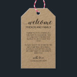 Rustic Wedding Welcome Gift Basket Bag Gift Tags<br><div class="desc">This charming rustic kraft brown welcome hang tag,  placed on your welcome bag or basket in their accommodation,  is a nice way to thank your out of town guests for the travel they needed to do to get to your wedding. Matching stationery and party supplies available.</div>