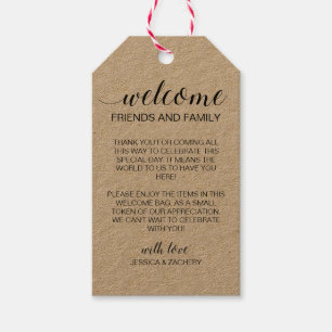 Rustic Wedding Welcome Gift Basket Bag Gift Tags
