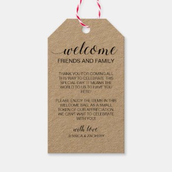Rustic Wedding Welcome Gift Basket Bag Gift Tags by wuyfavors at Zazzle