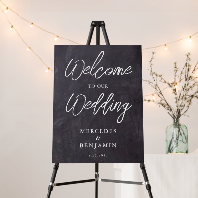 Rustic Wedding Welcome Personalized Chalkboard Foam Board (In Situ (Stand))
