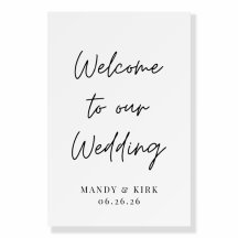 Rustic Wedding Welcome Sign | Elegant Calligraphy