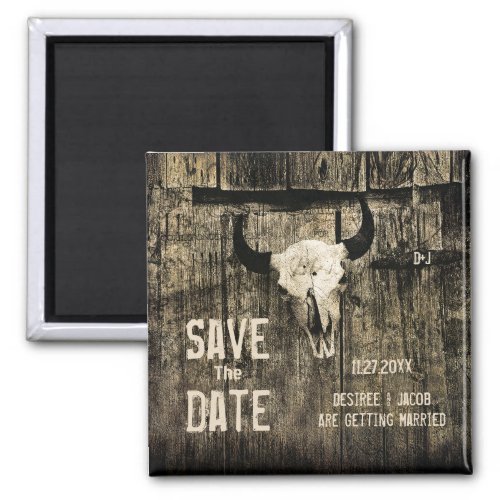 Rustic Wedding Western Cow Skull Save The Date Ann Magnet