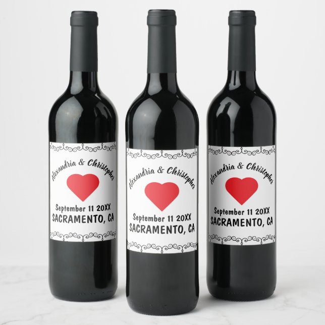 Rustic Wedding Wine Label (Bottles)