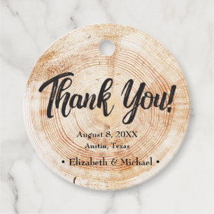 Rustic Wedding Wood Cut Thank You Favor Tags