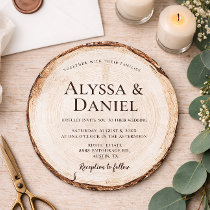 Rustic Wedding Wood Cut Unique Custom Invitation