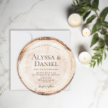 Rustic Wedding Wood Cut Unique Custom Invitation<br><div class="desc">Celebrate your love with our "Rustic Wedding Wood Cut Grain Custom Invitation." Inspired by the charm of wood cut slabs often seen at beautiful and romantic rustic weddings, this unique round invitation imitates a wood slice, showcasing the intricate tree rings that symbolize the growth and strength of your love. Make...</div>
