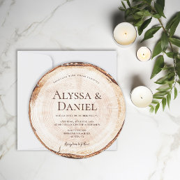 Rustic Wedding Wood Cut Unique Custom Invitation