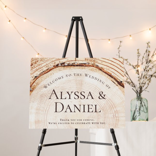 Rustic wedding Wood Cut Welcome to the Custom Foam Board (In Situ (Stand))