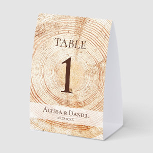 Rustic wedding Wood Grain background Custom Paper Table Tent