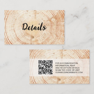 Rustic Wedding Wood Grain Details QR code Template