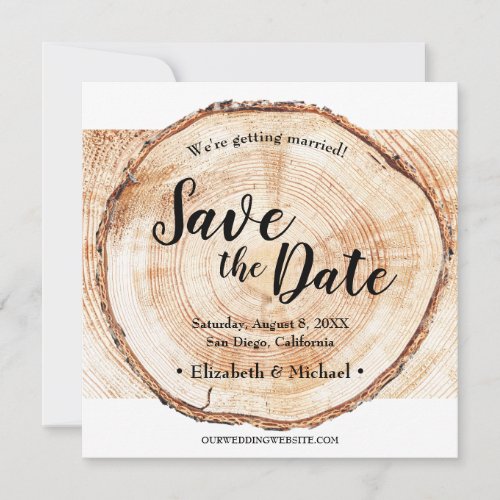 Rustic Wedding Wood Grain save the date photo