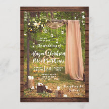 Rustic Wedding Wood Peach Mason Jar Candles