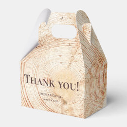 Rustic Wedding Wood tree bark rings Texture Custom Favor Boxes