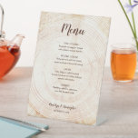 Rustic Wedding Wood Tree ring Custom Menu meals Pedestal Sign<br><div class="desc">Introducing our "Rustic Wedding Wood Tree Ring Custom Menu Pedestal Sign" – a charming and personalized addition to your rustic wedding decor. This sign features a rustic wood tree ring design, providing a natural and elegant backdrop for showcasing your menu options. Customize every detail to make this sign uniquely yours....</div>