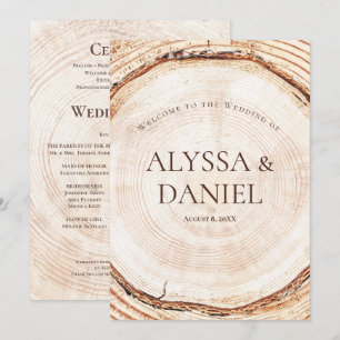 Rustic Wedding woodland Tree bark Custom Program