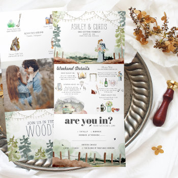 Rustic Weekend In The Woods | Forest Wedding Tri-fold Invitation by IYHTVDesigns at Zazzle