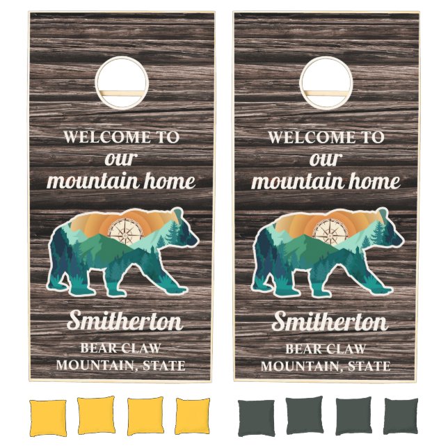 Rustic Welcome Bear Mountain Home Cornhole Set (Set)