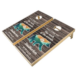 Rustic Welcome Bear Mountains Compass Family Name 