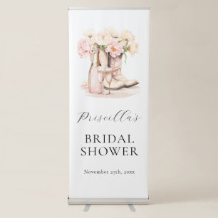 Rustic WELCOME Boots Bubbly Cowgirl BRIDAL SHOWER Retractable Banner