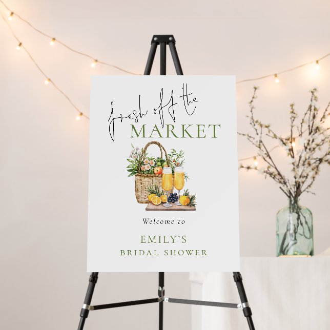Rustic Welcome Fresh off the Market Bridal Shower Foam Board (In Situ (Stand))