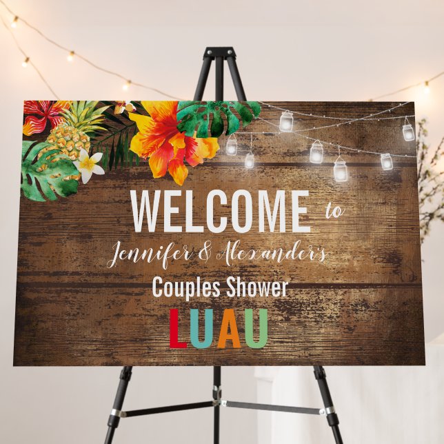 Rustic Welcome Luau Party Foam Board (In Situ (Stand))