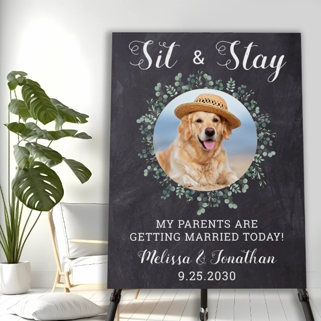 Rustic Welcome Personalized Dog Photo Pet Wedding  Foam Board (Creator Uploaded)
