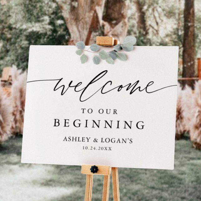 Rustic  Welcome To Our Beginning Wedding Sign (Creator Uploaded)