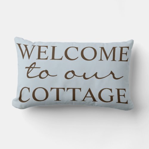 Rustic Welcome To Our Cottage _ Family Name Lumbar Pillow