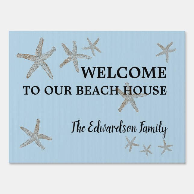 Rustic welcome to our family beach house sign (Front)