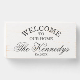 Rustic Welcome To Our Home Family Name Wooden Box Sign
