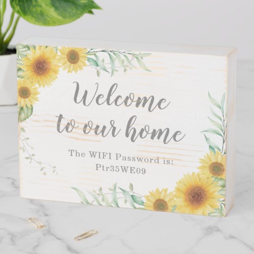 Rustic Welcome to our home wifi password Wooden Box Sign